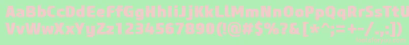 CoreSansM85Heavy Font – Pink Fonts on Green Background