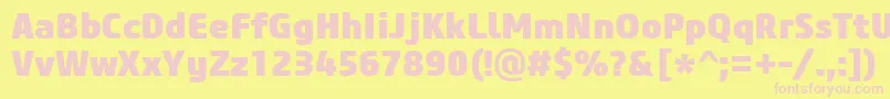 CoreSansM85Heavy Font – Pink Fonts on Yellow Background