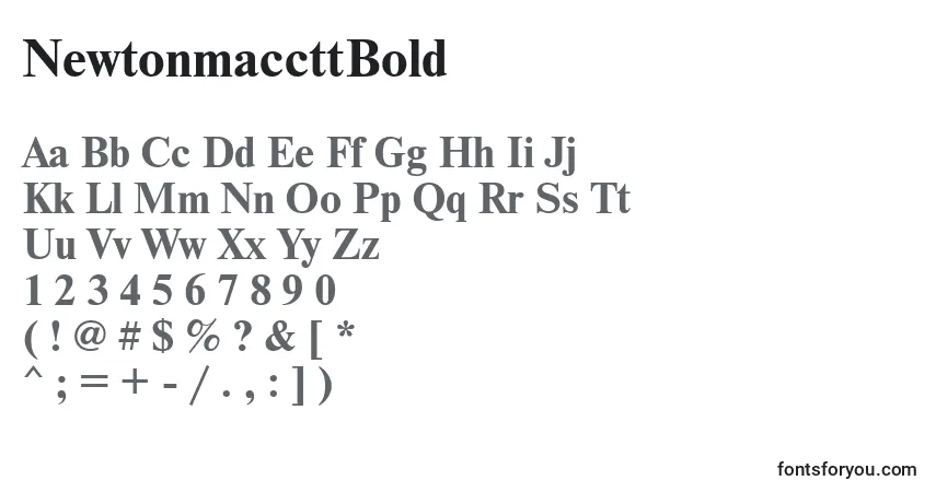 Schriftart NewtonmaccttBold – Alphabet, Zahlen, spezielle Symbole