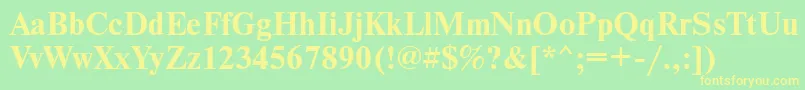 NewtonmaccttBold-Schriftart – Gelbe Schriften auf grünem Hintergrund