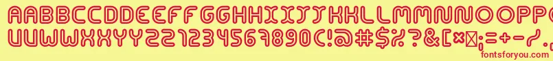 Шрифт ConcentrateRegular – красные шрифты на жёлтом фоне