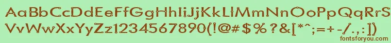 BlacksmithDelightSemiwide-fontti – ruskeat fontit vihreällä taustalla