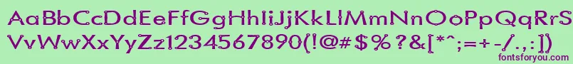 BlacksmithDelightSemiwide-fontti – violetit fontit vihreällä taustalla