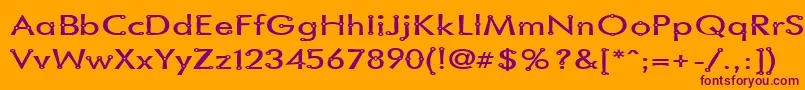 BlacksmithDelightSemiwide-Schriftart – Violette Schriften auf orangefarbenem Hintergrund
