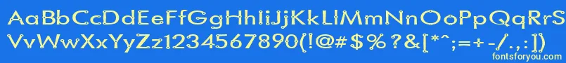 BlacksmithDelightSemiwide Font – Yellow Fonts on Blue Background