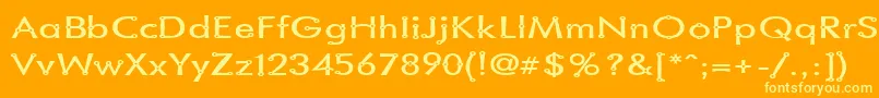 BlacksmithDelightSemiwide Font – Yellow Fonts on Orange Background