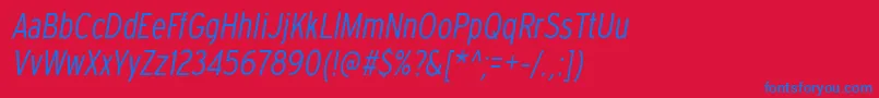 ExpresswaycdltItalic Font – Blue Fonts on Red Background