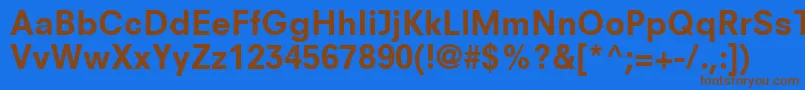 フォントNeuzeitSLtBookheavy – 茶色の文字が青い背景にあります。