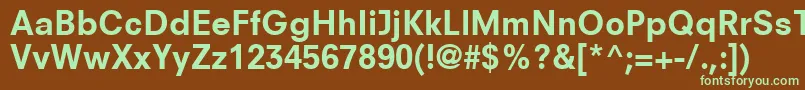 NeuzeitSLtBookheavy-fontti – vihreät fontit ruskealla taustalla