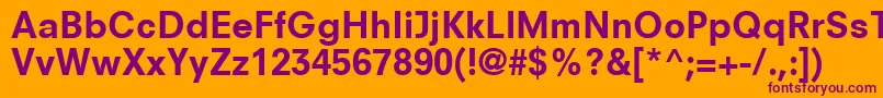 NeuzeitSLtBookheavy Font – Purple Fonts on Orange Background