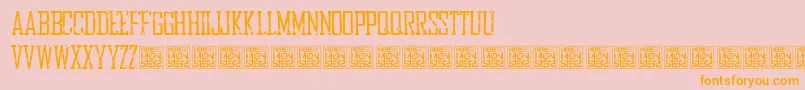 fuente HbmBureauDistressedDonationware – Fuentes Naranjas Sobre Fondo Rosa