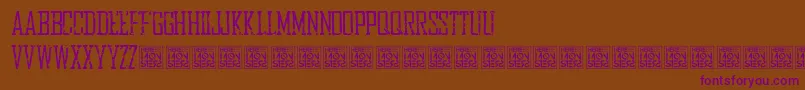 HbmBureauDistressedDonationware Font – Purple Fonts on Brown Background