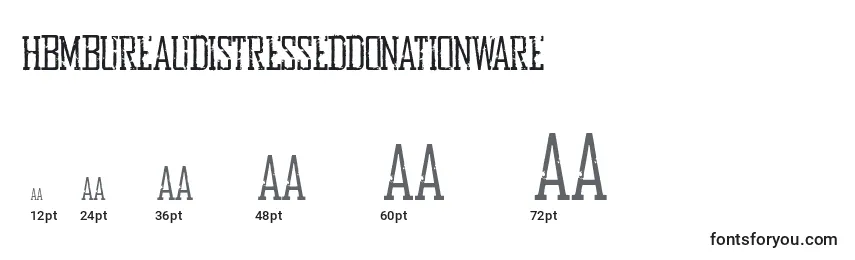HbmBureauDistressedDonationware Font Sizes