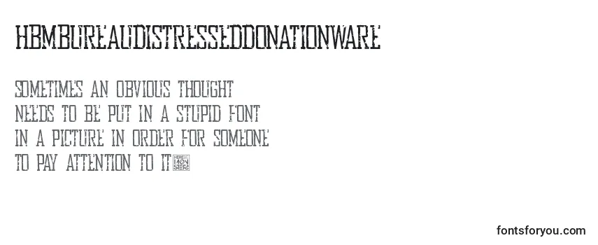 Review of the HbmBureauDistressedDonationware Font
