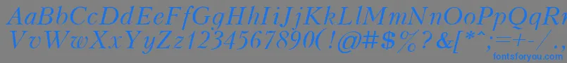 Шрифт KudrashovItalic.001.001 – синие шрифты на сером фоне
