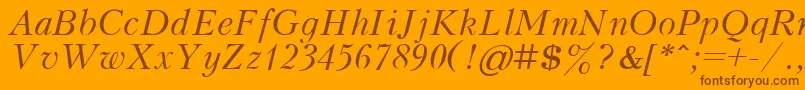 KudrashovItalic.001.001 Font – Brown Fonts on Orange Background