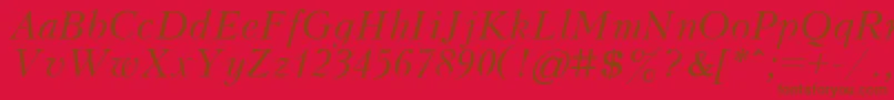 KudrashovItalic.001.001 Font – Brown Fonts on Red Background