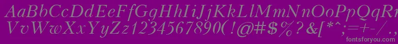 KudrashovItalic.001.001 Font – Gray Fonts on Purple Background