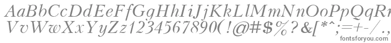 フォントKudrashovItalic.001.001 – 白い背景に灰色の文字