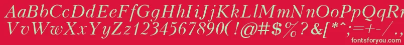 KudrashovItalic.001.001 Font – Green Fonts on Red Background