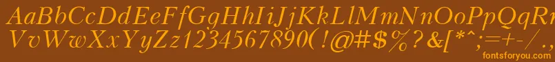 KudrashovItalic.001.001 Font – Orange Fonts on Brown Background
