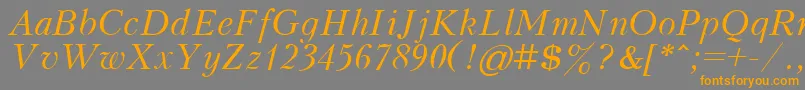 KudrashovItalic.001.001 Font – Orange Fonts on Gray Background