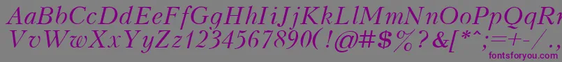KudrashovItalic.001.001 Font – Purple Fonts on Gray Background