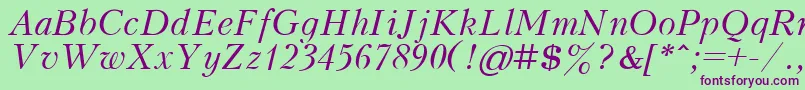 KudrashovItalic.001.001 Font – Purple Fonts on Green Background