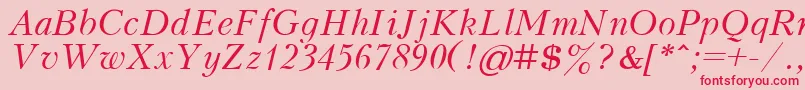 KudrashovItalic.001.001 Font – Red Fonts on Pink Background