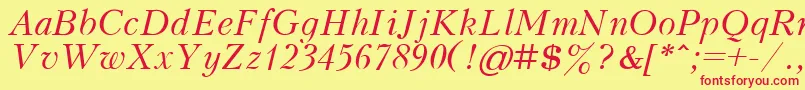 KudrashovItalic.001.001 Font – Red Fonts on Yellow Background