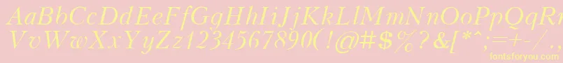 KudrashovItalic.001.001 Font – Yellow Fonts on Pink Background