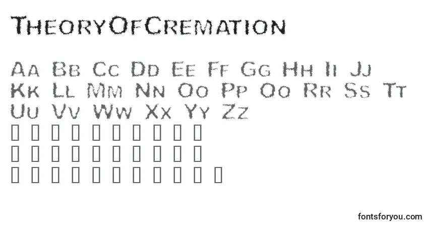 Fuente TheoryOfCremation - alfabeto, números, caracteres especiales