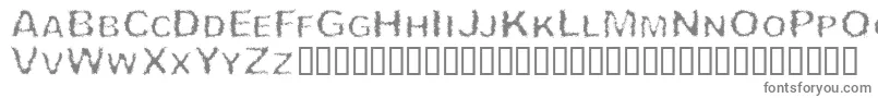TheoryOfCremation-fontti – harmaat kirjasimet valkoisella taustalla