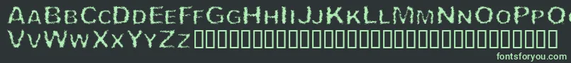 Czcionka TheoryOfCremation – zielone czcionki na czarnym tle