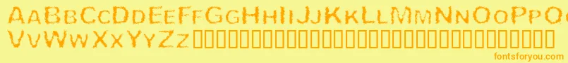 TheoryOfCremation Font – Orange Fonts on Yellow Background