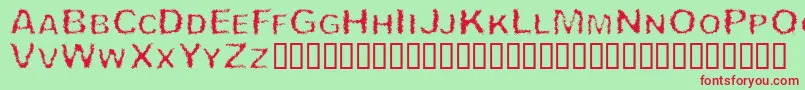 TheoryOfCremation Font – Red Fonts on Green Background