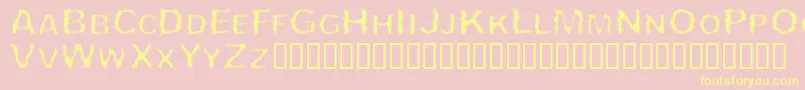 TheoryOfCremation Font – Yellow Fonts on Pink Background