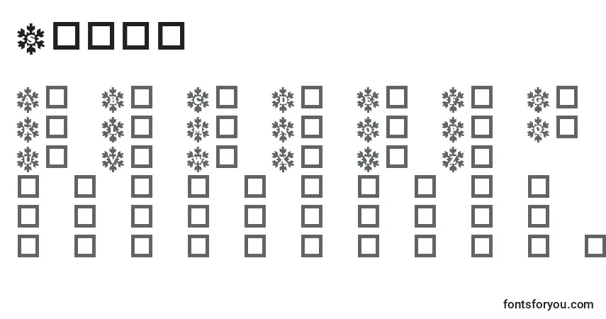 A fonte Snowy – alfabeto, números, caracteres especiais