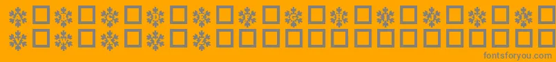 Snowy-Schriftart – Graue Schriften auf orangefarbenem Hintergrund