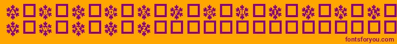 Snowy-Schriftart – Violette Schriften auf orangefarbenem Hintergrund