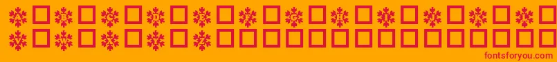 Snowy Font – Red Fonts on Orange Background