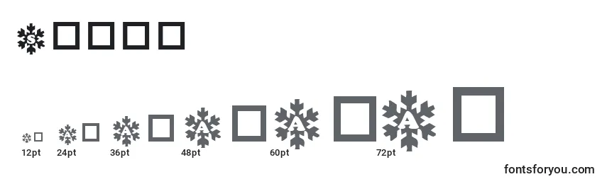 Größen der Schriftart Snowy