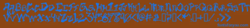 Krylg Font – Blue Fonts on Brown Background
