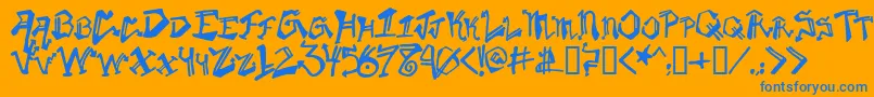 Krylg Font – Blue Fonts on Orange Background