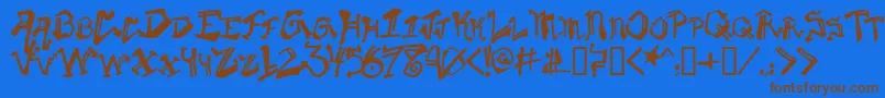 Krylg Font – Brown Fonts on Blue Background