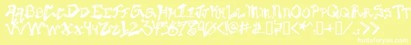 フォントKrylg – 黄色い背景に白い文字