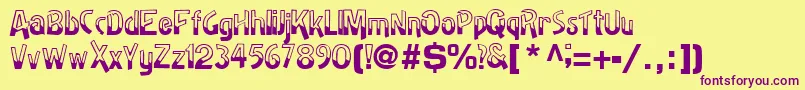 BadhRegularTtnorm Font – Purple Fonts on Yellow Background