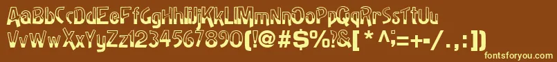 BadhRegularTtnorm Font – Yellow Fonts on Brown Background