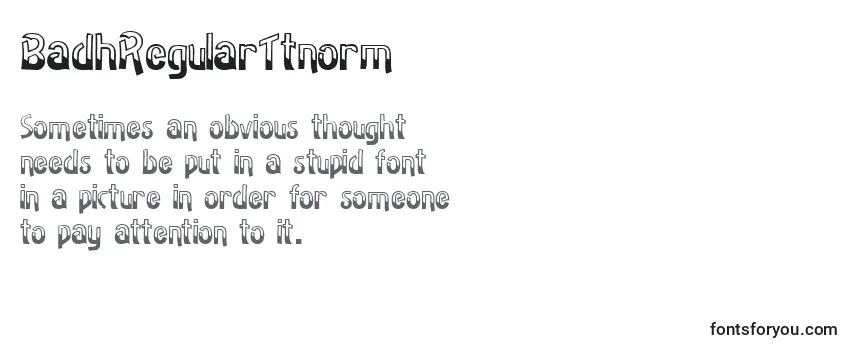Review of the BadhRegularTtnorm Font