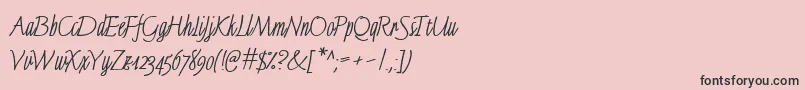 LinotypeFinerlinerMacro Font – Black Fonts on Pink Background